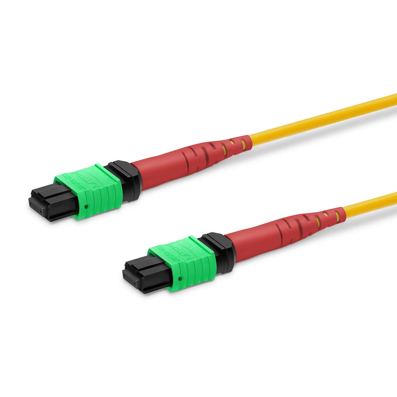1m (3ft) MTP® Jumper, MTP®-24 APC (Female) to MTP®-24 APC (Female), 24 Fibers, Single Mode (OS2), Plenum (OFNP), 0.35dB Max, Type A, Yellow