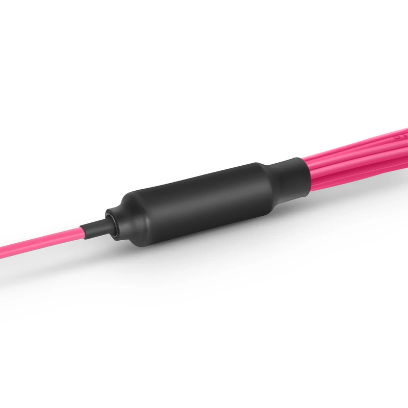 1m (3ft) MMC Harness, MMC-16 APC (Female) to 8 x LC UPC Duplex, 16 Fibers, Multimode (OM4), Plenum (OFNP), 0.35dB Max, Jumper Polarity, Magenta