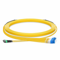 30m (98ft) MTP® Hybrid Trunk Cable, MTP®-12 APC (Female) to 6 LC UPC Duplex Uniboot, 36 Fibers, Single Mode (OS2), Plenum (OFNP), 0.35dB Max, Type B, Double Jacket, Yellow