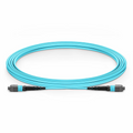 3m (10ft) MTP® Jumper, MTP®-12 UPC (Female) to MTP®-12 UPC (Female), 12 Fibers, Multimode (OM3), Plenum (OFNP), 0.35dB Max, Type B, Aqua