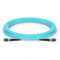 10m (33ft) MTP® Jumper, MTP®-12 UPC (Female) to MTP®-12 UPC (Female), 12 Fibers, Multimode (OM3), Plenum (OFNP), 0.35dB Max, Type B, Aqua