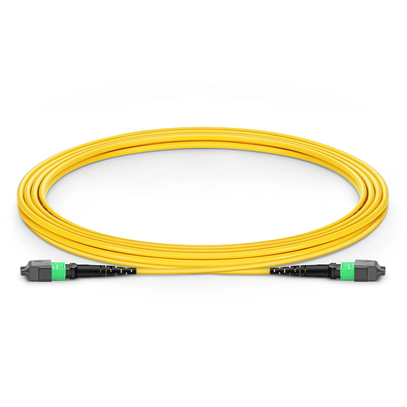 3m (10ft) MTP® Jumper, MTP®-12 APC (Female) to MTP®-12 APC (Female), 12 Fibers, Single Mode (OS2), Plenum (OFNP), 0.35dB Max, Type A, Yellow