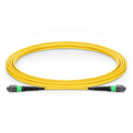 3m (10ft) MTP® Jumper, MTP®-12 APC (Female) to MTP®-12 APC (Female), 12 Fibers, Single Mode (OS2), Plenum (OFNP), 0.35dB Max, Type A, Yellow
