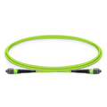 1m (3ft) MTP® Jumper, MTP®-12 UPC (Female) to MTP®-12 UPC (Female), 12 Fibers, Multimode (OM5), Plenum (OFNP), 0.35dB Max, Type A, Lime Green