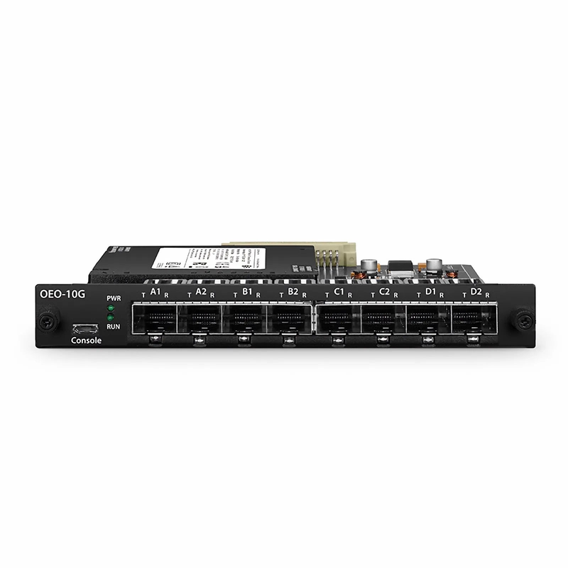 FMT4DL-OEO10GSFP, 4 Channels WDM Transponder (Converter) for FMT Managed Chassis, 8 SFP/SFP+ Slots