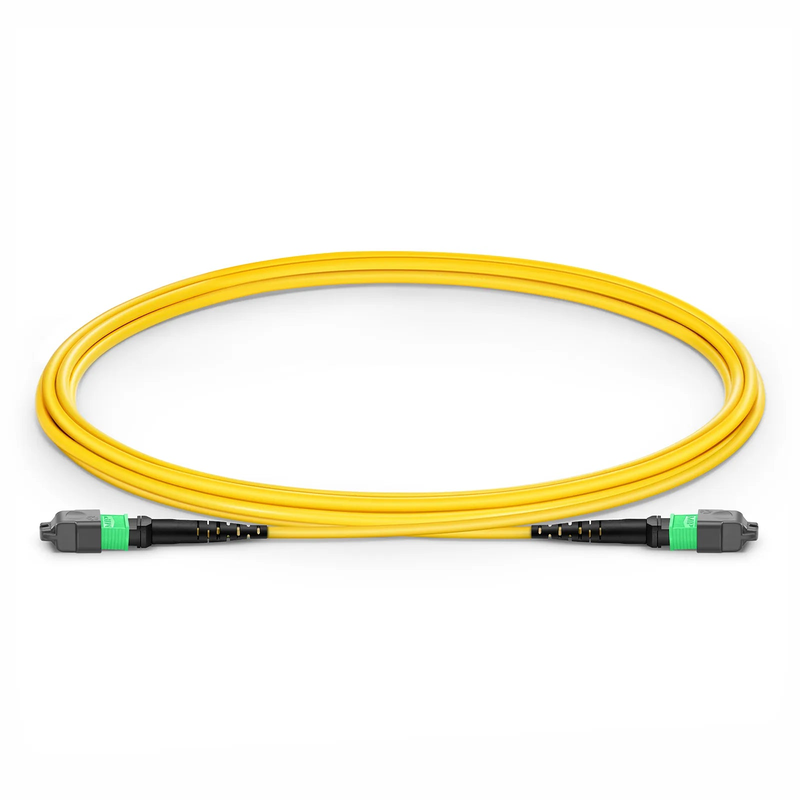 2m (7ft) MTP® Jumper, MTP®-12 APC (Female) to MTP®-12 APC (Female), 12 Fibers, Single Mode (OS2), Plenum (OFNP), 0.35dB Max, Type B, Yellow