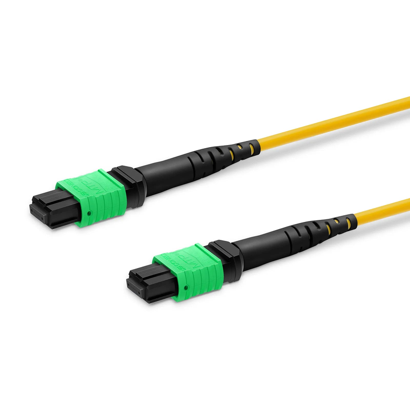 15m (49ft) MTP® Jumper, MTP®-12 APC (Female) to MTP®-12 APC (Female), 12 Fibers, Single Mode (OS2), Plenum (OFNP), 0.35dB Max, Type B, Yellow