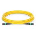 20m (66ft) MTP® Jumper, MTP®-12 APC (Female) to MTP®-12 APC (Female), 12 Fibers, Single Mode (OS2), Plenum (OFNP), 0.35dB Max, Type B, Yellow