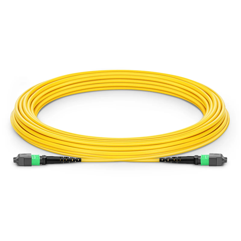 9m (30ft) MTP® Jumper, MTP®-12 APC (Female) to MTP®-12 APC (Female), 12 Fibers, Single Mode (OS2), Plenum (OFNP), 0.35dB Max, Type B, Yellow