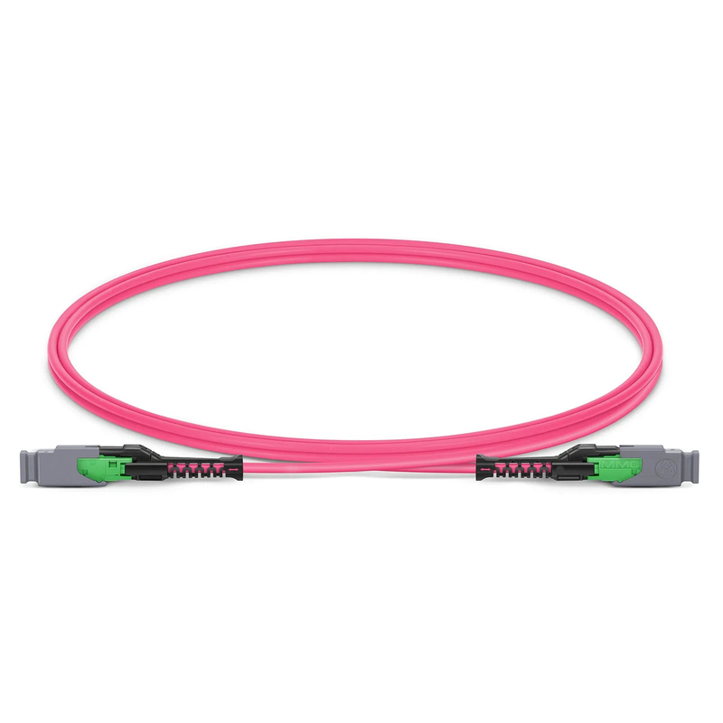 1m (3ft) MMC Jumper, MMC-16 APC (Female) to MMC-16 APC (Female), 16 Fibers, Multimode (OM4), Plenum (OFNP), 0.35dB Max, Jumper Polarity, Magenta