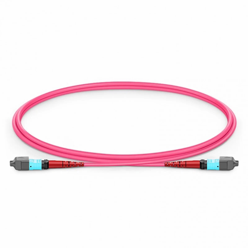 1m (3ft) MTP® Jumper, MTP®-24 UPC (Female) to MTP®-24 UPC (Female), 24 Fibers, Multimode (OM4), Plenum (OFNP), 0.35dB Max, Type A, Magenta