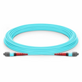 15m (49ft) MTP® Jumper, MTP®-24 UPC (Female) to MTP®-24 UPC (Female), 24 Fibers, Multimode (OM3), Plenum (OFNP), 0.35dB Max, Type A, Aqua