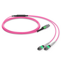 2m (7ft) MMC Breakout Cable, MMC-16 APC (Female) to 2 x MTP®-8 APC (Female), 16 Fibers, Multimode (OM4), Plenum (OFNP), 0.35dB Max, Jumper Polarity, Magenta