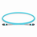 1m (3ft) MTP® Jumper, MTP®-8 UPC (Female) to MTP®-8 UPC (Female), 8 Fibers, Multimode (OM3), Plenum (OFNP), 0.35dB Max, Type B, Aqua