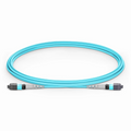 2m (7ft) MTP® Jumper, MTP®-8 UPC (Female) to MTP®-8 UPC (Female), 8 Fibers, Multimode (OM3), Plenum (OFNP), 0.35dB Max, Type B, Aqua
