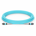 10m (33ft) MTP® Jumper, MTP®-8 UPC (Female) to MTP®-8 UPC (Female), 8 Fibers, Multimode (OM3), Plenum (OFNP), 0.35dB Max, Type B, Aqua