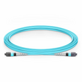 3m (10ft) MTP® Jumper, MTP®-8 UPC (Female) to MTP®-8 UPC (Female), 8 Fibers, Multimode (OM3), Plenum (OFNP), 0.35dB Max, Type B, Aqua