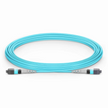 5m (16ft) MTP® Jumper, MTP®-8 UPC (Female) to MTP®-8 UPC (Female), 8 Fibers, Multimode (OM3), Plenum (OFNP), 0.35dB Max, Type B, Aqua