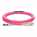 10m (33ft) MTP® Harness, MTP®-8 UPC (Female) to 4 x LC UPC Duplex, 8 Fibers, Multimode (OM4), Plenum (OFNP), 0.35dB Max, Type B, Magenta