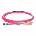 5m (16ft) MTP® Harness, MTP®-8 UPC (Female) to 4 x LC UPC Duplex, 8 Fibers, Multimode (OM4), Plenum (OFNP), 0.35dB Max, Type B, Magenta
