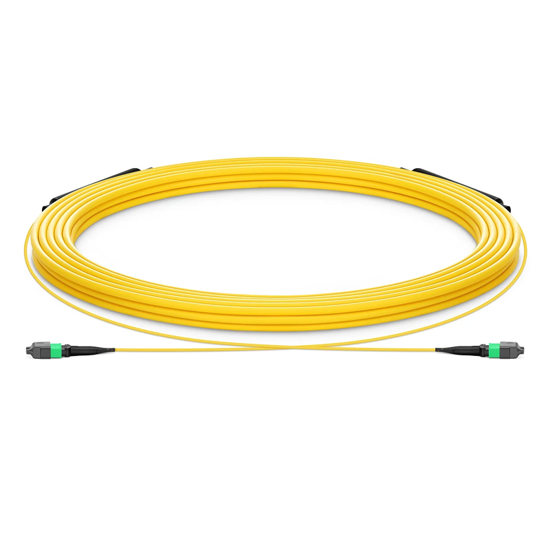 30m (98ft) MTP® Trunk Cable, MTP®-12 APC (Female) to MTP®-12 APC (Female), 12 Fibers, Single Mode (OS2), Plenum (OFNP), 0.35dB Max, Type A, Double Jacket, Yellow