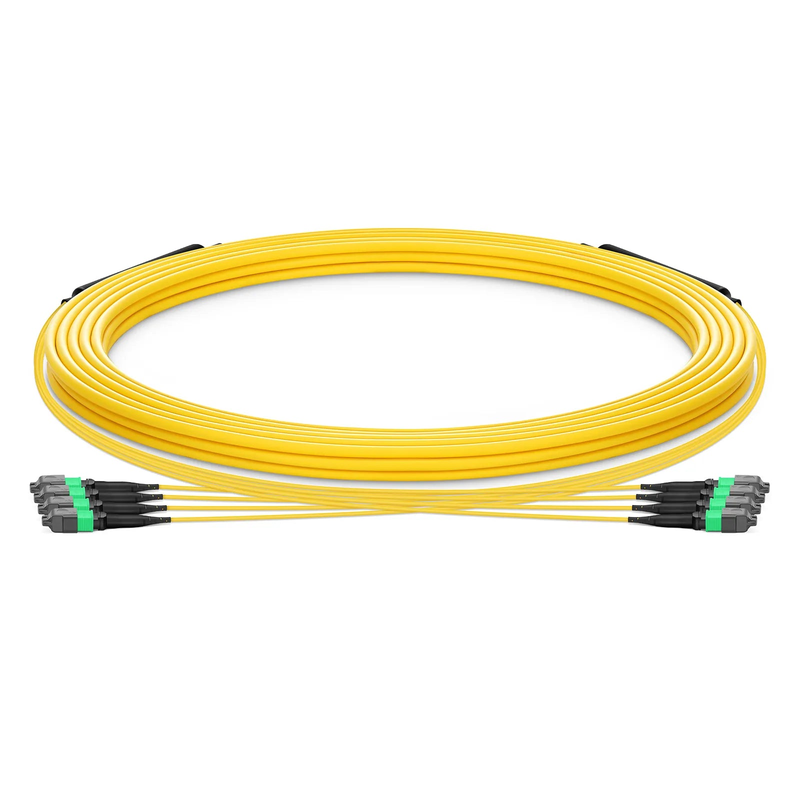 30m (98ft) MTP® Trunk Cable, MTP®-12 APC (Female) to MTP®-12 APC (Female), 48 Fibers, Single Mode (OS2), Plenum (OFNP), 0.35dB Max, Type A, Double Jacket, Yellow