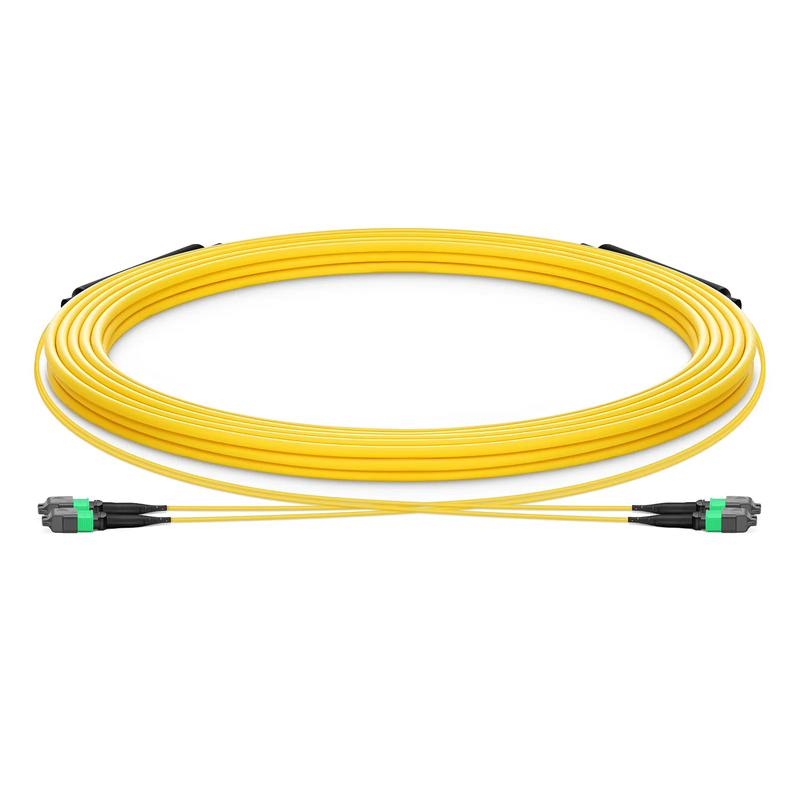 30m (98ft) MTP® Trunk Cable, MTP®-12 APC (Female) to MTP®-12 APC (Female), 24 Fibers, Single Mode (OS2), Plenum (OFNP), 0.35dB Max, Type A, Double Jacket, Yellow