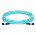 30m (98ft) MPO Jumper, Senko MPO-12 APC (Female) to MPO-12 APC (Female), 8 Fibers, Multimode (OM3), LSZH, 0.35dB Max, Type B, Aqua