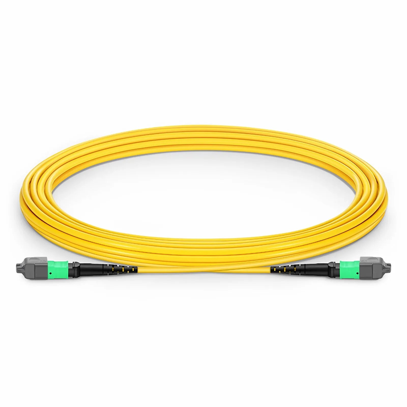 5m (16ft) MTP® Jumper, MTP®-16 APC (Female) to MTP®-16 APC (Female), 16 Fibers, Multimode (OM4), Plenum (OFNP), 0.35dB Max, Crossover, Magenta