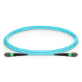 2m (7ft) MTP® Jumper, MTP®-16 APC (Female) to MTP®-16 APC (Female), 16 Fibers, Multimode (OM3), Plenum (OFNP), 0.35dB Max, Crossover, Aqua