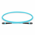 1m (3ft) MTP® Jumper, MTP®-12 UPC (Female) to MTP®-12 UPC (Female), 12 Fibers, Multimode (OM3), Plenum (OFNP), 0.35dB Max, Type B, Aqua
