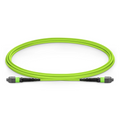 2m (7ft) MTP® Jumper, MTP®-12 UPC (Female) to MTP®-12 UPC (Female), 12 Fibers, Multimode (OM5), Plenum (OFNP), 0.35dB Max, Type B, Lime Green