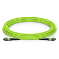 10m (33ft) MTP® Jumper, MTP®-12 UPC (Female) to MTP®-12 UPC (Female), 12 Fibers, Multimode (OM5), Plenum (OFNP), 0.35dB Max, Type B, Lime Green