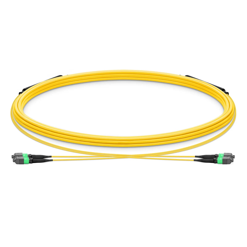 5m (16ft) MTP® Trunk Cable, MTP®-12 APC (Female) to MTP®-12 APC (Female), 24 Fibers, Single Mode (OS2), Plenum (OFNP), 0.35dB Max, Type B, Double Jacket, Yellow