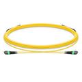 5m (16ft) MTP® Trunk Cable, MTP®-12 APC (Female) to MTP®-12 APC (Female), 24 Fibers, Single Mode (OS2), Plenum (OFNP), 0.35dB Max, Type B, Double Jacket, Yellow