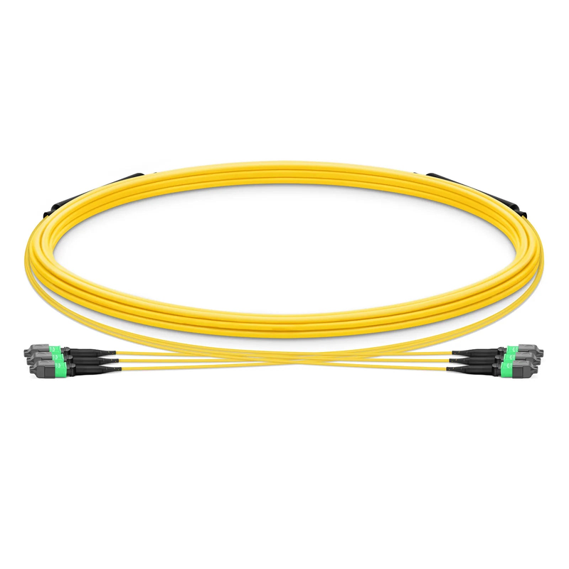 5m (16ft) MTP® Trunk Cable, MTP®-12 APC (Female) to MTP®-12 APC (Female), 36 Fibers, Single Mode (OS2), Plenum (OFNP), 0.35dB Max, Type B, Double Jacket, Yellow