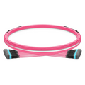 5m (16ft) MTP® Trunk Cable, MTP®-12 UPC (Female) to MTP®-12 UPC (Female), 144 Fibers, Multimode (OM4), Plenum (OFNP), 0.20dB Max, Type B, Double Jacket, Magenta