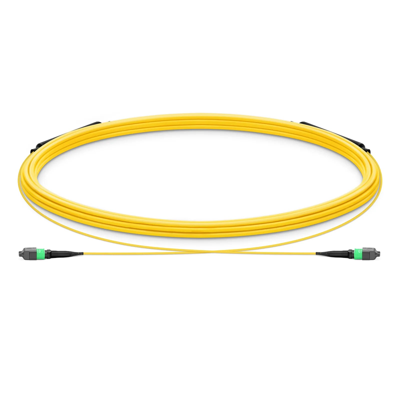 5m (16ft) MTP® Trunk Cable, MTP®-12 APC (Female) to MTP®-12 APC (Female), 12 Fibers, Single Mode (OS2), Plenum (OFNP), 0.35dB Max, Type B, Double Jacket, Yellow