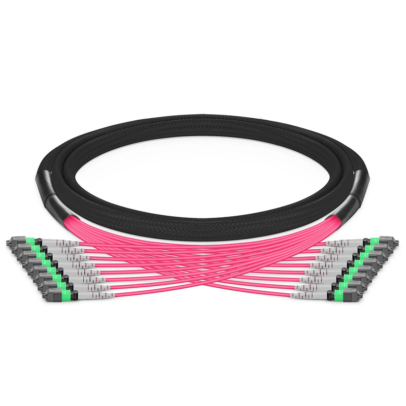 NVIDIA/Mellanox InfiniBand & Ethernet Compatible Customized MTP®-8 Jumper, MTP®-8 APC (Female) to MTP®-8 APC (Female), 64-256 Fibers, Multimode (OM4), 0.35dB Max, Type B