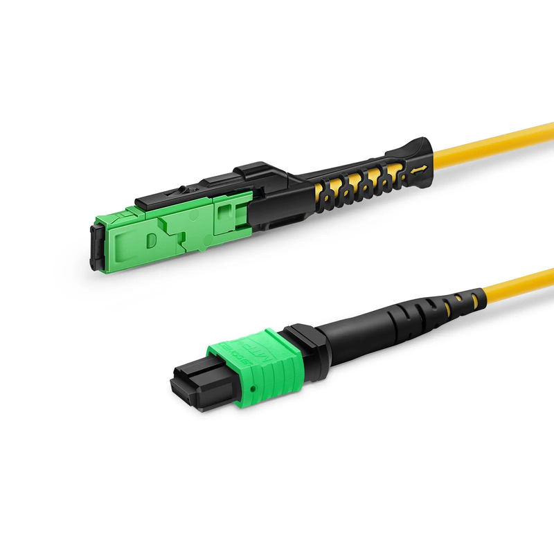 2m (7ft) MMC Jumper, MMC-16 APC (Female) to MTP®-16 APC (Female), 16 Fibers, Single Mode (OS2), Plenum (OFNP), 0.35dB Max, Jumper Polarity, Yellow