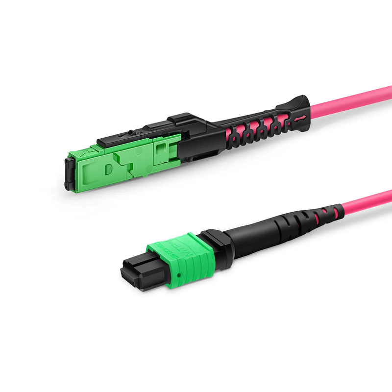 1m (3ft) MMC Jumper, MMC-16 APC (Female) to MTP®-16 APC (Female), 16 Fibers, Multimode (OM4), Plenum (OFNP), 0.35dB Max, Jumper Polarity, Magenta