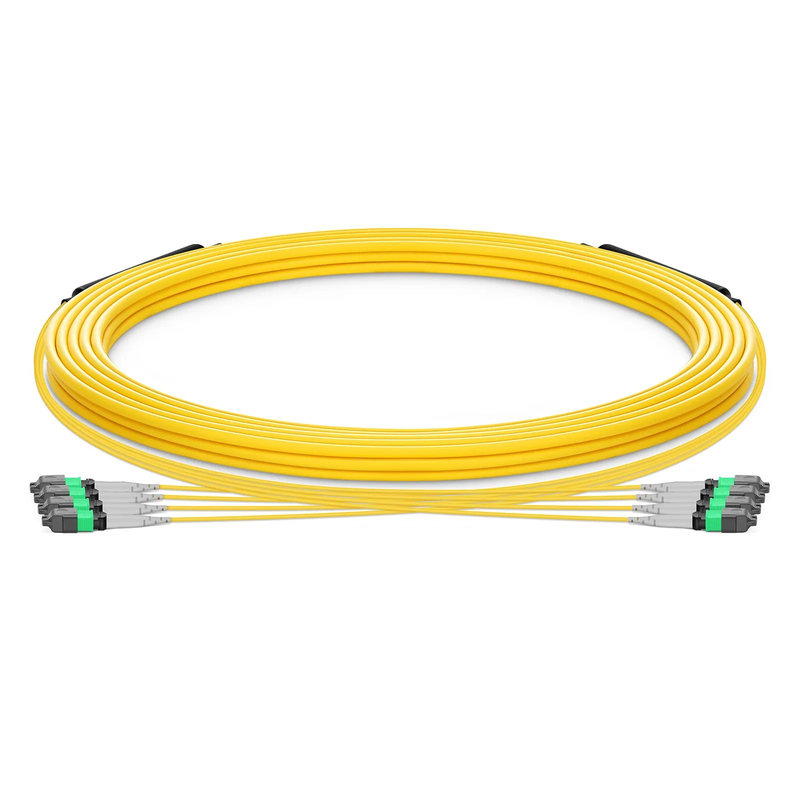 30m (98ft) MTP® Trunk Cable, MTP®-8 APC (Male) to MTP®-8 APC (Male), 32 Fibers, Single Mode (OS2), Plenum (OFNP), 0.35dB Max, Type B, Double Jacket, Yellow