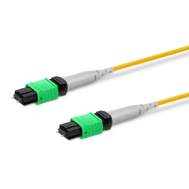 30m (98ft) MTP® Trunk Cable, MTP®-8 APC (Male) to MTP®-8 APC (Male), 24 Fibers, Single Mode (OS2), Plenum (OFNP), 0.35dB Max, Type B, Double Jacket, Yellow