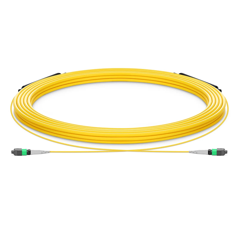30m (98ft) MTP® Trunk Cable, MTP®-8 APC (Male) to MTP®-8 APC (Male), 8 Fibers, Single Mode (OS2), Plenum (OFNP), 0.35dB Max, Type B, Double Jacket, Yellow
