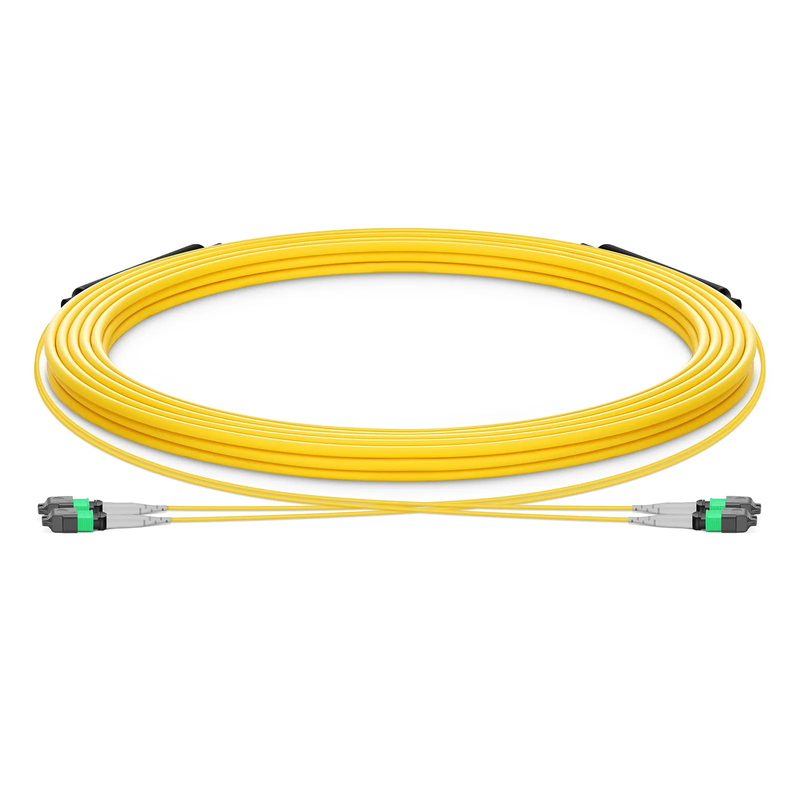 30m (98ft) MTP® Trunk Cable, MTP®-8 APC (Male) to MTP®-8 APC (Male), 16 Fibers, Single Mode (OS2), Plenum (OFNP), 0.35dB Max, Type B, Double Jacket, Yellow