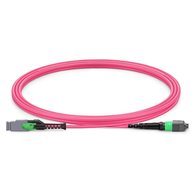 2m (7ft) MMC Jumper, MMC-16 APC (Female) to MTP®-16 APC (Female), 16 Fibers, Multimode (OM4), Plenum (OFNP), 0.35dB Max, Jumper Polarity, Magenta