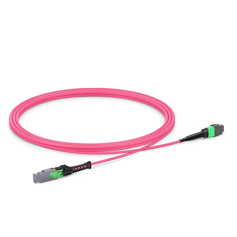 2m (7ft) MMC Jumper, MMC-16 APC (Female) to MTP®-16 APC (Female), 16 Fibers, Multimode (OM4), Plenum (OFNP), 0.35dB Max, Jumper Polarity, Magenta