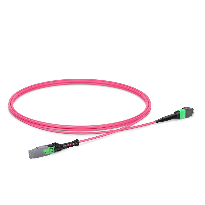 1m (3ft) MMC Jumper, MMC-16 APC (Female) to MTP®-16 APC (Female), 16 Fibers, Multimode (OM4), Plenum (OFNP), 0.35dB Max, Jumper Polarity, Magenta