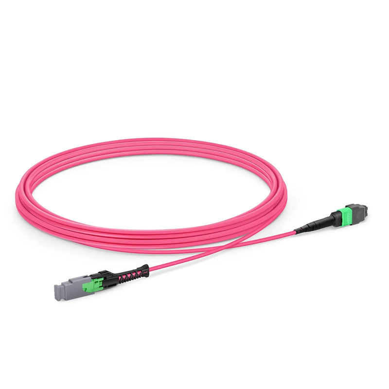 3m (10ft) MMC Jumper, MMC-16 APC (Female) to MTP®-16 APC (Female), 16 Fibers, Multimode (OM4), Plenum (OFNP), 0.35dB Max, Jumper Polarity, Magenta