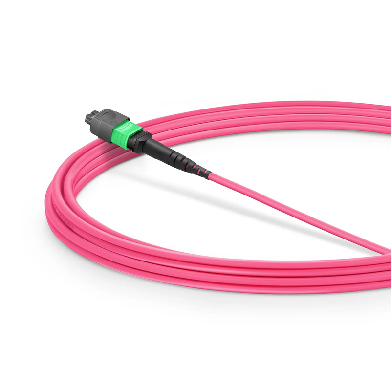 3m (10ft) MMC Jumper, MMC-16 APC (Female) to MTP®-16 APC (Female), 16 Fibers, Multimode (OM4), Plenum (OFNP), 0.35dB Max, Jumper Polarity, Magenta